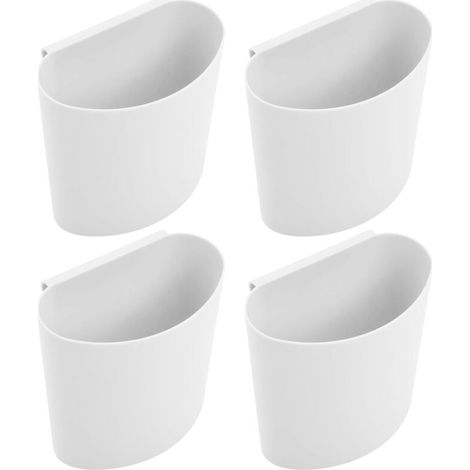 Bardusch-4 Pièces Gobelets à Suspendre, Panier de Rangement à Suspendre, Porte-Crayons à Suspendre, Seau de Rangement, Porte-Crayons de Maquillage, Accessoires de Chariot à Roulettes (blanc) (1/5)