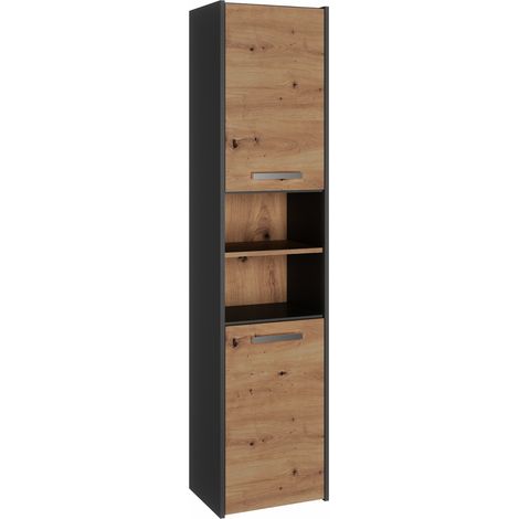 Armoire de salle de bain, Anthracite / Chêne Artisan, 170 × 40 × 30 cm