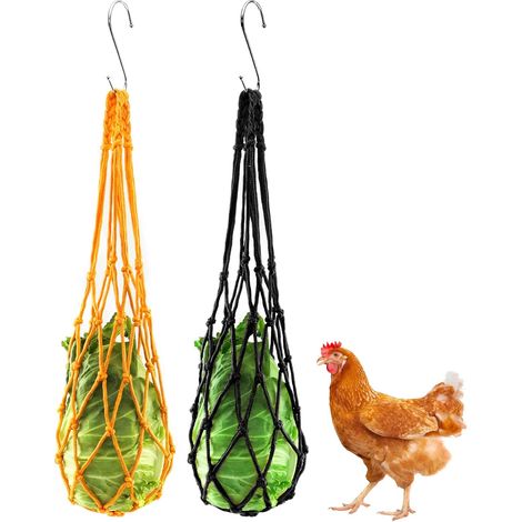 Lot De 2 Sac Filet À Suspendre pour Légumes, Mangeoire Poules, Mangeoire À Suspendue, pour Poules, Oie, Canard (1/5)