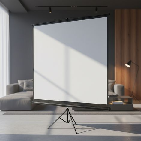 Pantalla móvil con trípode para proyector de 152 x 152 cm Pantalla HD de cine en casa Películas TV Pantalla cine en casa Pantalla enrollable