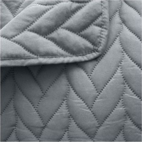 Couvre-lit en microfibre effet tresse 240 x 220 cm Gris (1/5)