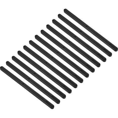 Glissières de Tiroir, 12 Pièces 300mm - Glissières de Tiroir en Plastique, Rails de Guidage Rainurés Montés sur le Côté pour Tiroirs de Meubles de Chevet Armoires Commodes (Noir) (1/5)