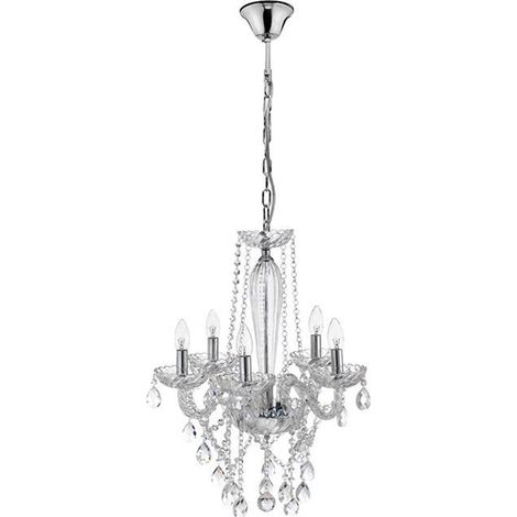 [GEBRAUCHT] B-Ware NOVA LUCE Pendelleuchte Kronleuchter MOZART Chrom Glas Kristall E14 LED Ø 58 cm (1/2)