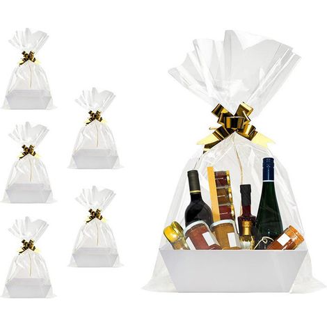 Leerer Geschenkkorb mit Griffen, stabiles Tablett für Wein, Geschenkideen für Partys, Geburtstage, Hochzeiten, Abschlussfeiern (1/5)