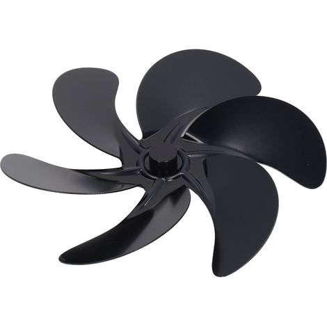 Pale soufflerie poêle cheminée rechange alliage aluminium noir thermorésistante 6 pales (1/5)