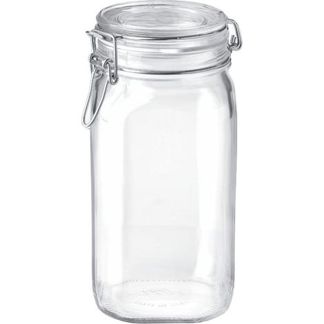 BORMIOLI tarro hermetico fido 1,5 litro , Tarro hermetico fido 1,5 litroTarro de vidrio de 1,5 litros del modelo Fido de Bormioli Bote de vidrio hermético con cierre clip d