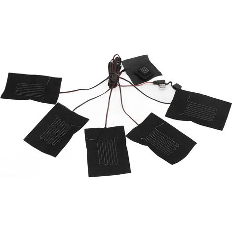 Gilet chauffant électrique 5 en 1, coussin chauffant en tissu, 3 niveaux de température réglable, coussin chauffant USB, coussin chauffant en fibre composite imperméable (1/5)
