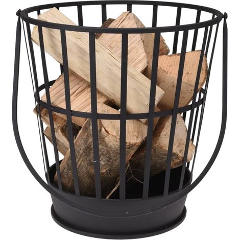 Panier Porte Bûches seau moderne Idéal rangement bois de chauffage (1/3)