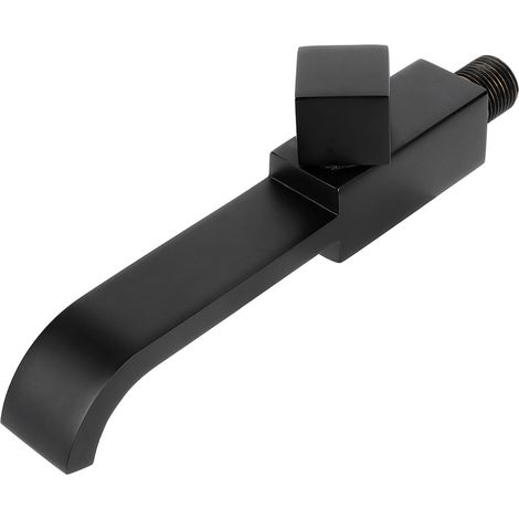 Robinet mural G1/2 pour lavabo avec eau froide, accessoires de salle de bain, noir mat (1/5)