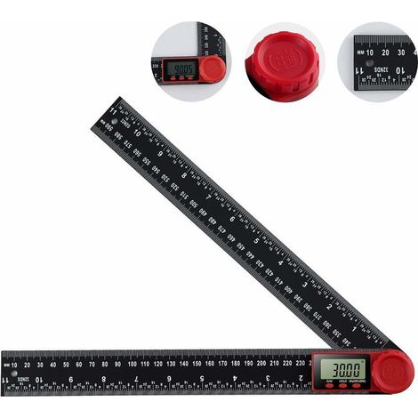 Rapporteur Numérique Règle D'Angle Numérique Goniomètre Numérique 360 ° avec Grand écran LCD Outil de Mesure de Règle (300mm) (1/5)