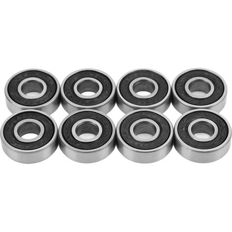8 Roulements à Billes 608RS ABEC 9 en Acier Carbone Scellés 8x22x7mm pour Skateboard et Patins à Roulettes Noirs (1/5)