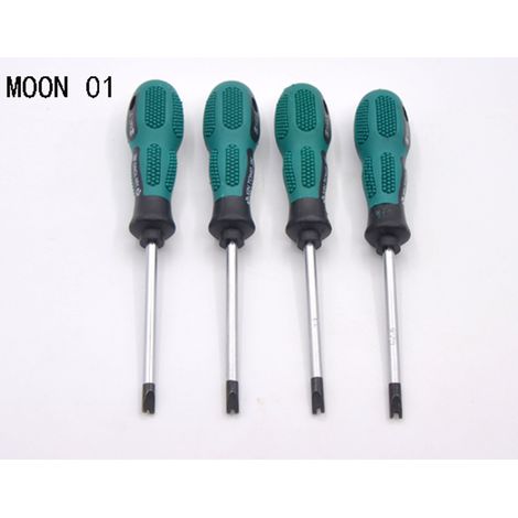 Jeu de 4 tournevis coudés magnétiques en forme de M avec poignées antidérapantes outils de précision 1,7 mm 2 mm 2,3 mm et 2,6 mm pour travaux de précision et réparation (1/5)