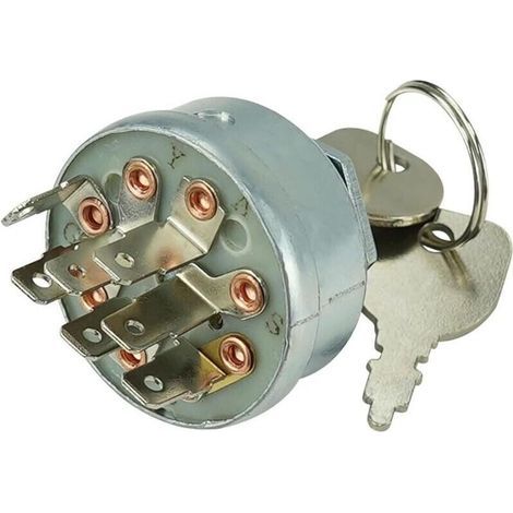 Interrupteur d'allumage et de démarrage pour husqvarna, Contacteur avec 2 clés, 7 bornes de rechange pour modèles 725-1717 et 925-1717, Pour Huqvarna pour Poulan Tracteur Tondeuse (1/4)