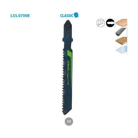 Lot de 3 lames de scie sauteuse CV Lu. 50 mm pas 2 mm coupe fine pour bois - 7008.03 - Leman (1/2)