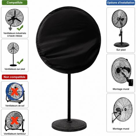 Housse anti-poussière pour tête de ventilateur 50 cm Noir noir 50cm réf 5977 62 g – Livraison gratuite