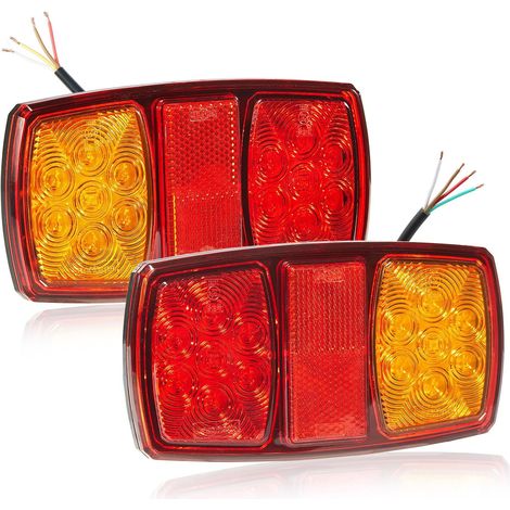 2 x Feu Arrière Remorque LED 12V, éclairage remorque LED 5 Fonctions, IP67 étanche (1/5)