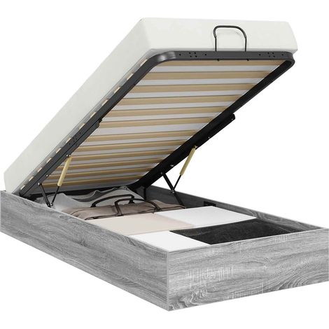 Ottoman Bed Frame Grey Sonoma 80.5 x 200 cm Engineered Wood vidaXL (1/5)