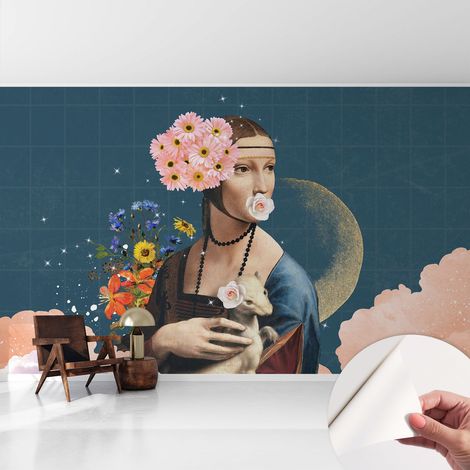 Carta da parati autoadesiva - fotomurale - decorazione parete - stile elegante - decorazione casa - Eleganza floreale 416x254 cm (1/5)