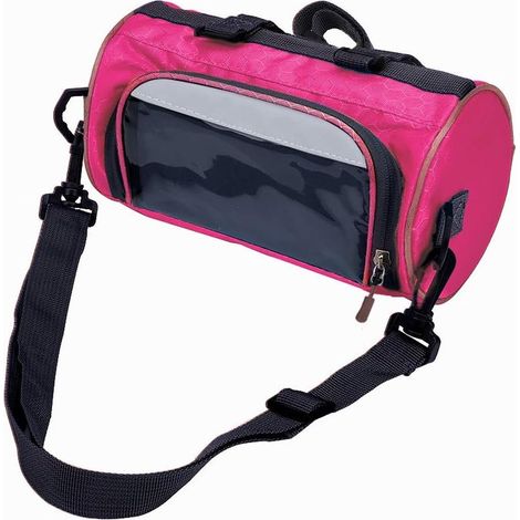 Sacoche de guidon vélo avec support smartphone - Rose, imperméable, poche avant pour vélos de route, VTT et motos - Écran 6,2 pouces (1/5)