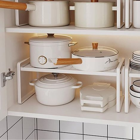 Étagère de Cuisine en métal,Étagère de Rangement avec Tapis antidérapant,Organiseurs de Placards,pour Placard de Cuisine/Salle de Bain/comptoirs/ustensiles. (1/5)