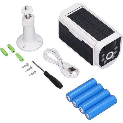 Caméra de surveillance solaire WiFi extérieure sans fil, vision nocturne, détection de mouvement PIR pour maison (1/5)