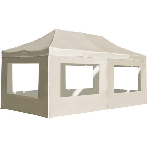 vidaXL Tente de réception pliable avec parois Aluminium 6 x 3 m Crème (1/5)