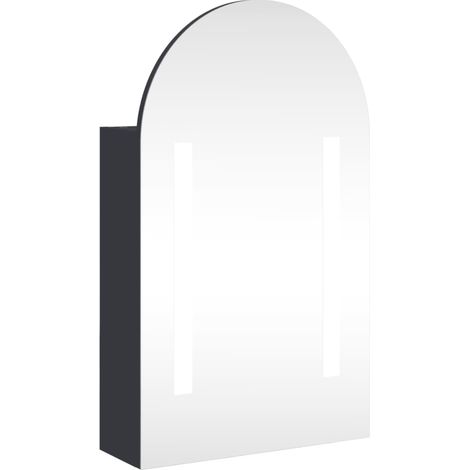 Spiegelschrank mit LED-Beleuchtung Gewölbt Grau 42x13x70 cm vidaXL