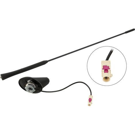 Adnauto – Antenne de toit passive AM/FM 440 mm – Inclinaison 45° – Réception optimale pour voiture – Installation toit arrière