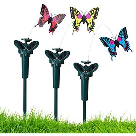 Veesper 3pcs Ornements de Jardin Solaire Flottant, Papillons Volants décor Solaire extérieur pour Cour, Patio et passerelles, Couleurs aléatoires (1/5)
