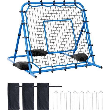 Fußball-Rebound-Netz, stabiler Eisenrahmen, verstellbarer Winkel, Pass- und Kontrolltraining, einfache Montage, 1080 x 1090 mm. (1/5)