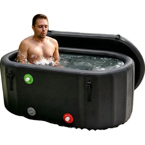 Baignoire Gonflable en Glace, 132 x 70 x 54 cm, Capacité de 275L, Plage de Température -5 à 40℃, Poids Brut de 12,5 kg, Assemblage Requis (1/5)