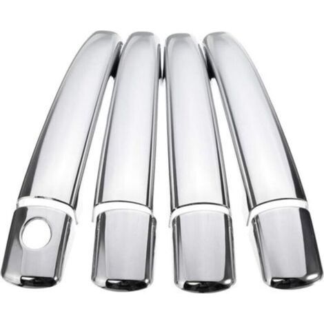 8 pièces de garnitures chromées pour poignées de porte, universelles pour Peugeot 207/308/407 (2008–2010) et Citroën C4/C4 Picasso/C6 – accessoires automobiles élégants et faciles à installer (1/4)
