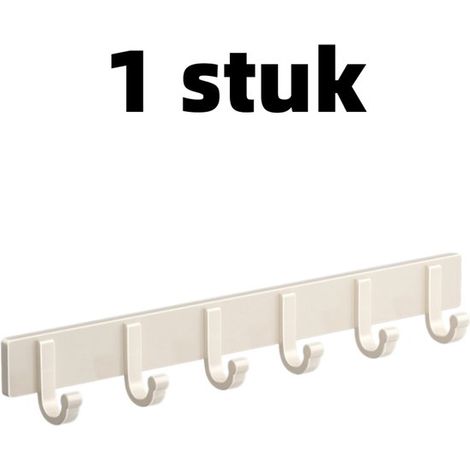 pièce - Crochet de rangement - Crochet de porte - Crochet autocollant fort amovible - Aucun perçage nécessaire - Porte-serviettes/porte-manteau mural - 45,7 cm 4 cm - Blanc (1/5)