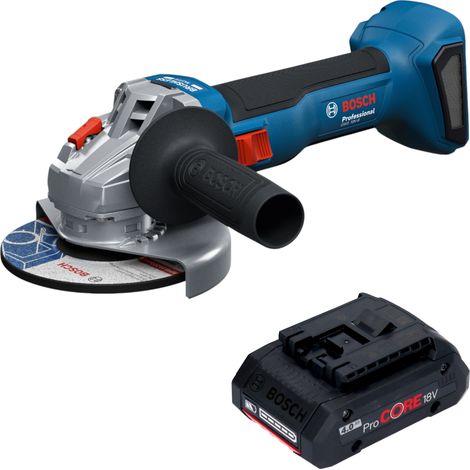 Bosch GWS 18V-8 Professional Akku Winkelschleifer 18 V 125 mm Brushless + 1x ProCORE Akku 4,0 Ah - ohne Ladegerät