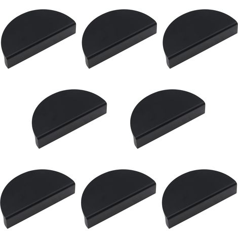 Tiroirs demi-lune 8 pièces, poignées de placard en alliage d'aluminium, boutons semi-circulaires décoratifs noir mat