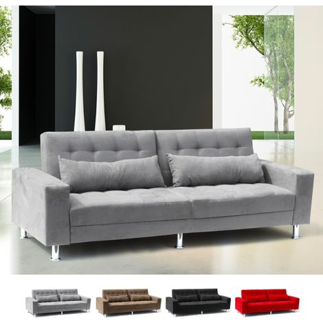 Modus Sofà – Canapé convertible 3 places clic-clac inclinable – Dimensions 216x80x87 cm – Doublure en microfibre – Mécanisme clic-clac rapide