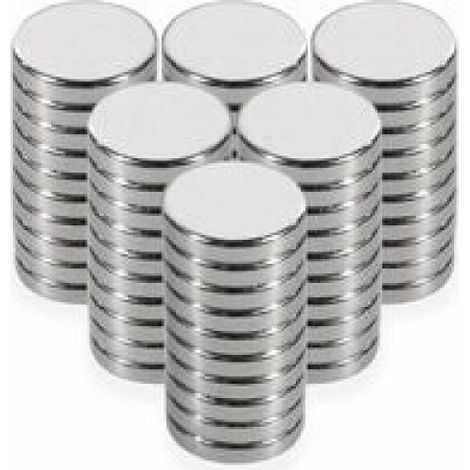Magnets Ronds En Néodyme - Diamètre 10 mm Épaisseur 2 mm - Force d'Attraction 200 g - Pour Tableau Magnétique Frigo Cadre Photo - Lot de 60 Pièces (1/5)