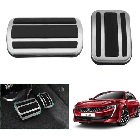 Pedales de acelerador y freno compatibles con Peugeot 308, 508 SW GT Hybrid (2014-2023 y 2024), tapas de pedales y reposapiés para Peugeot 308 (transmisión automática) (1/5)