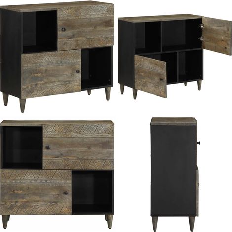 vidaXL Buffet 80x33x75 cm bois massif de manguier (1/5)