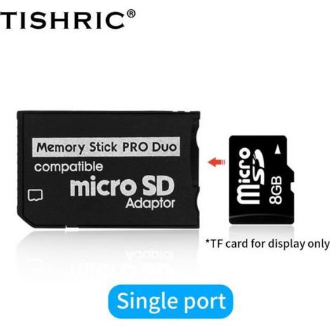 Chargeur - adaptateur,TISHRIC-Lecteur de carte mémoire Pro Duo,Mini MicroSD,Adaptateur TF vers MS,SD,SDHC,Lecteur - Single Port