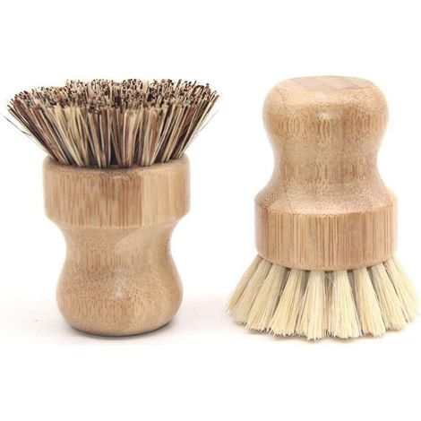 Brosse À Vaisselle En Bois - Brosse De Nettoyage Pour Casseroles Poêles Et Légumes - Dimensions 8 x 4 5 x 4 5 Cm - 1 Pièce (1/5)