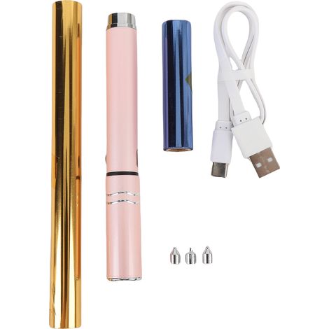 USB-wiederaufladbares Aluminium-Stiftset mit 4 Spitzen und 2 wärmeempfindlichen Rollen, zum Basteln von Karten und für Scrapbooking. (1/5)