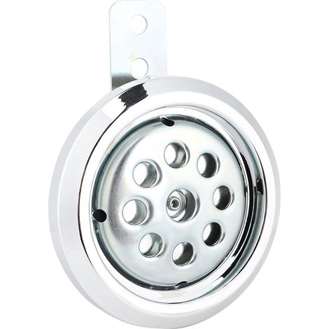 Klaxon universel pour moto, étanche, 105 dB, 12 V, 85 mm, avec coque chromée en nid d'abeille. (1/5)