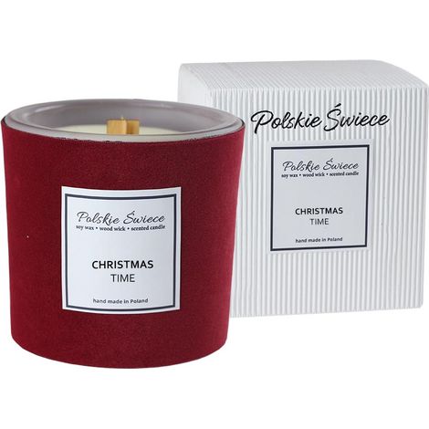 BOUGIE BLANCHE DE NOËL BLEUE À PEAU ÉPAISSE