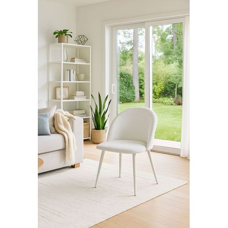 Sillas Comedor - Silla White Vint Terciopelo - Blanco (1/5)