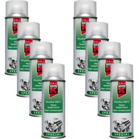 8 bombes aérosol vernis de finition haute température Auto-K 400ml