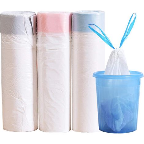 3 rouleaux de sacs poubelle de 15 litres, doublés et à cordon. (1/5)