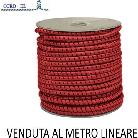 Fune Elastica Rossa in Bobina 8mm Vendita al Metro
