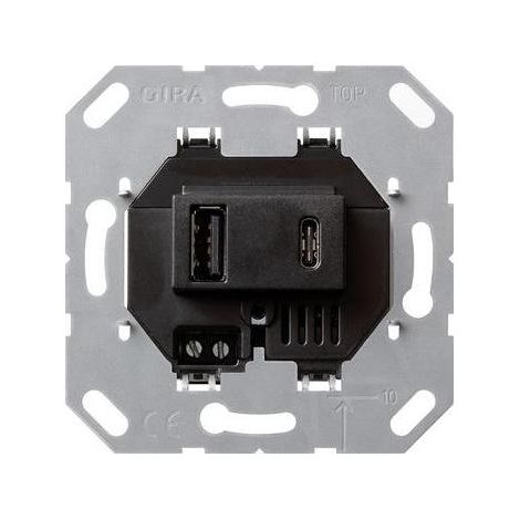 Gira USB-Spannungsvers. 2f Typ A/C Einsatz Schwarz 236900 (1/5)
