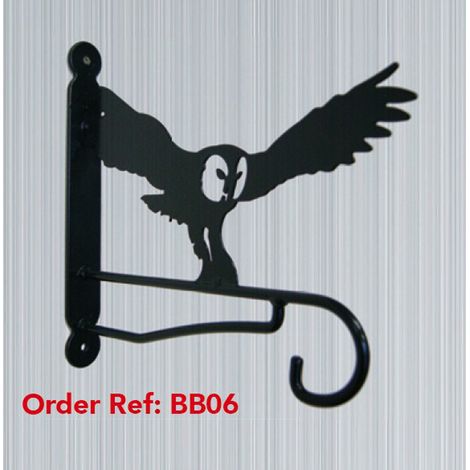 Owl Feature Bracket - Steel Hanging Basket Holder - Steel - H33 cm - Black